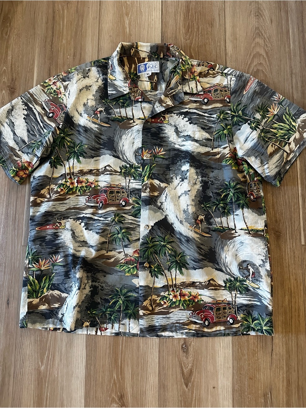 RJC Hawaiian Vintage Print Shirt XL